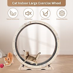 Cesicia Cat Exercise Wheel, Natural Wood