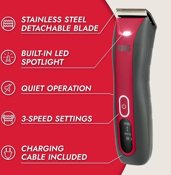 KONG 3-Speed Cordless-Corded Dog Grooming Clipper Kit