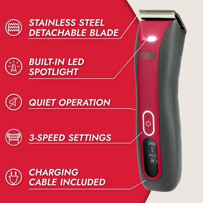 Show full view: KONG 3-Speed Cordless-Corded Dog Grooming Clipper Kit slide 5 of 8