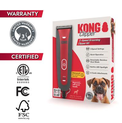 Show full view: KONG 2-Speed Stainless Steel Dog Grooming Clipper Kit slide 6 of 8