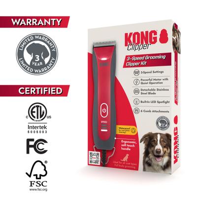 Show full view: KONG 3-Speed Stainless Steel Dog Grooming Clipper Kit slide 6 of 8