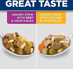 Hill's Science Diet Adult Small Paws Chicken & Vegetables & Beef & Vegetables Variety Pack Wet Dog Food Trays, 3.5-oz, case of 12 slide 2 of 9