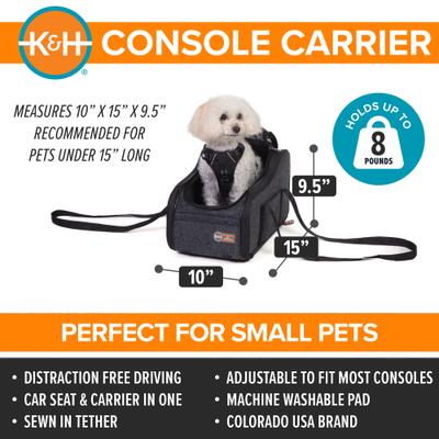 Show full view: K&H Pet Products Portable Console Dog Car Booster Seat, Charcoal slide 4 of 12