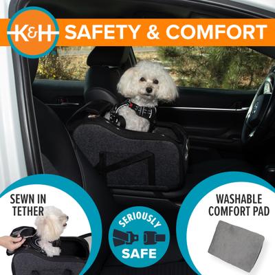 Show full view: K&H Pet Products Portable Console Dog Car Booster Seat, Charcoal slide 6 of 12