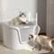 Show in main carousel: HANAMYA Seamless Molded Top & Front Entry Cat Litter Box with Scoop, White/Gray slide 2 of 8