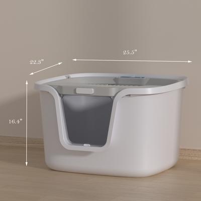 Show full view: HANAMYA Seamless Molded Jumbo Cat Litter Box with Scoop slide 3 of 7