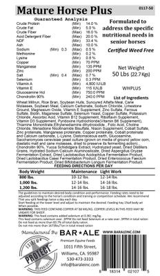 Show full view: Bar ALE Esteem Mature Horse Plus Senior Horse Feed, 50-lb bag slide 3 of 5