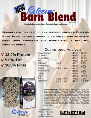 Show full view: Bar ALE Esteem Barn Blend Horse Feed, 50-lb bag slide 6 of 6