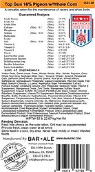 Bar ALE Top Gun 16% with Whole Corn Pigeon Food, 50-lb bag slide 2 of 3