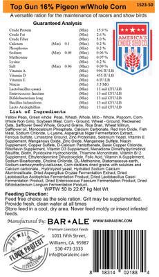 Show full view: Bar ALE Top Gun 16% with Whole Corn Pigeon Food, 50-lb bag slide 3 of 3