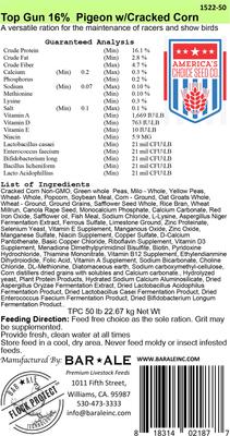 Show full view: Bar ALE Top Gun 16% with Cracked Corn Pigeon Food, 50-lb bag slide 3 of 3
