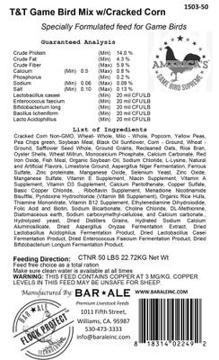 Show full view: Bar ALE T&T Game Bird Mix with Cracked Corn Feed, 50-lb bag slide 3 of 3