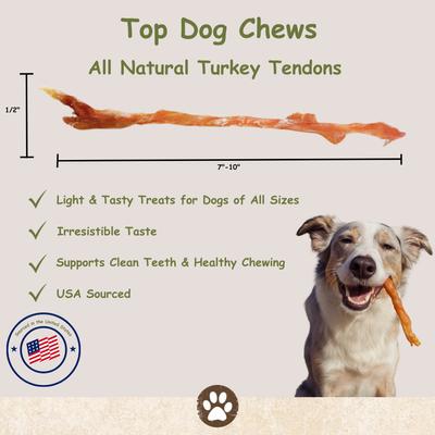 Show full view: Top Dog Chews Turkey Tendon Strips Dog Jerky Treats, 8-oz bag slide 4 of 6