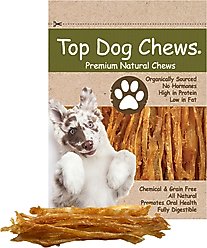 Top Dog Chews Turkey Tendon Strips Dog Jerky Treats, 8-oz bag