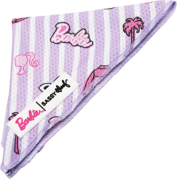 Show full view: Sassy Woof BARBIE Closet Goals Dog Bandana, Purple, Small slide 2 of 7