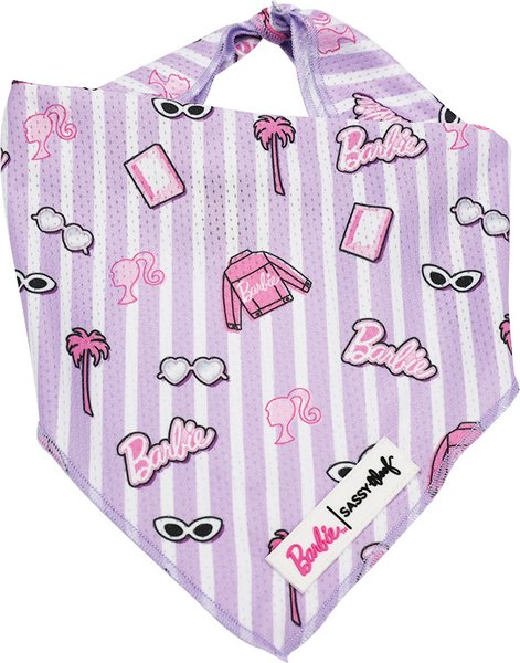 Show full view: Sassy Woof BARBIE Closet Goals Dog Bandana, Purple, Small slide 1 of 7