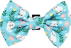 Sassy Woof Purrs & Petals Bowtie Cat Collar Accessory, Blue