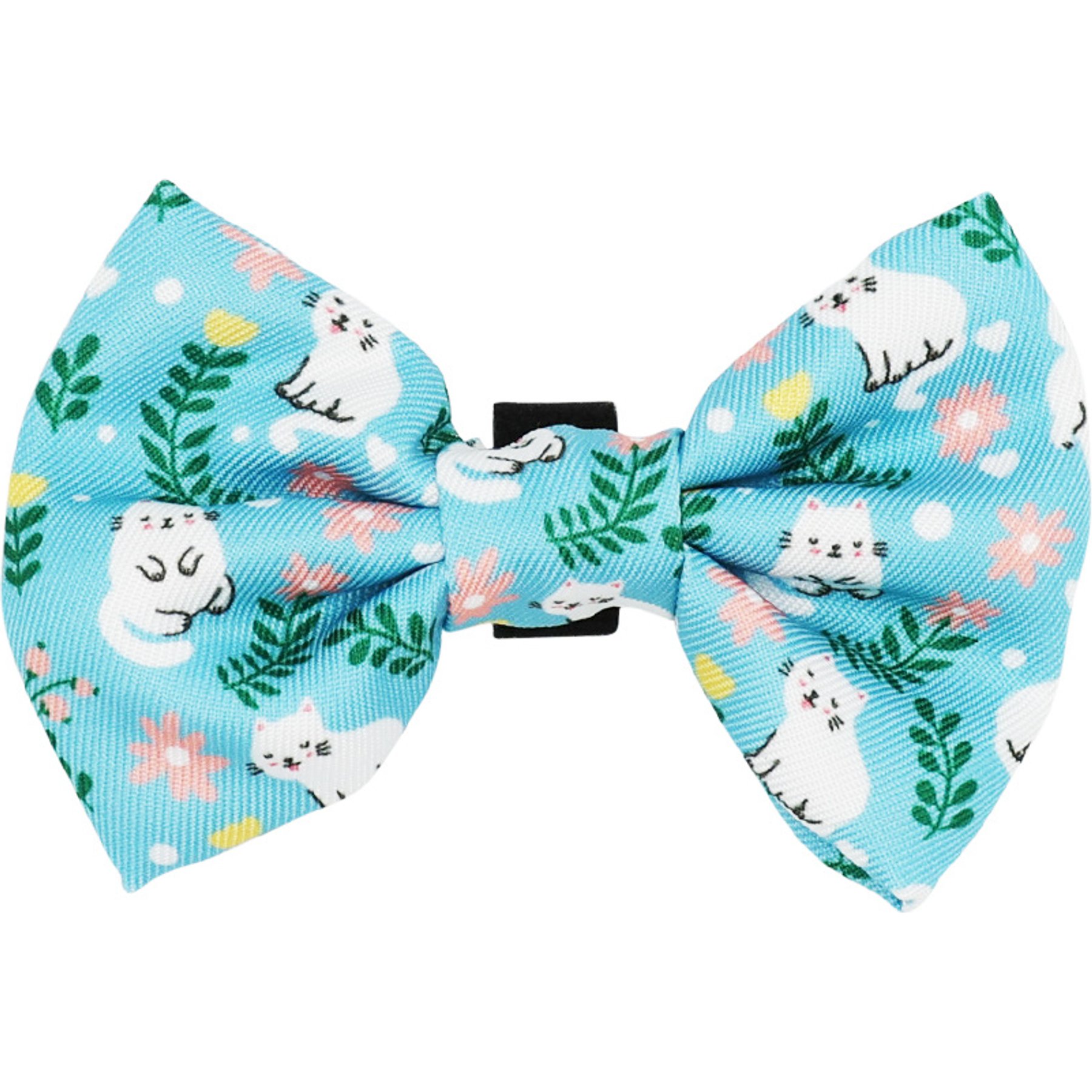 Sassy Woof Purrs & Petals Bowtie Cat Collar Accessory, Blue