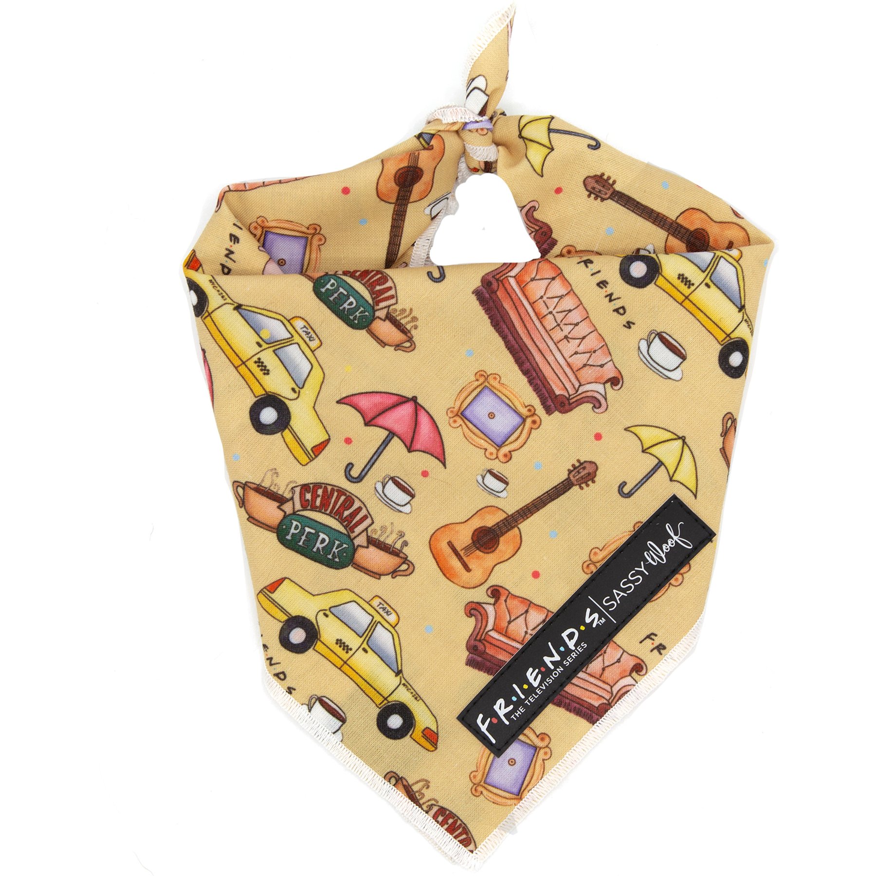 Sassy Woof Friends Dog Bandana, Yellow, Medium