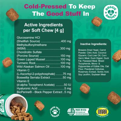 Show full view: Doggie Dailies Advanced Smoked Duck Flavored Soft Chew Hip & Joint Supplement for Senior Dogs, 120 count slide 9 of 11