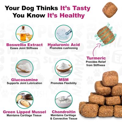 Show full view: Doggie Dailies Advanced Smoked Duck Flavored Soft Chew Hip & Joint Supplement for Senior Dogs, 120 count slide 7 of 11