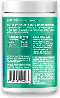 Show full view: Doggie Dailies Advanced Smoked Duck Flavored Soft Chew Hip & Joint Supplement for Senior Dogs, 120 count slide 4 of 11
