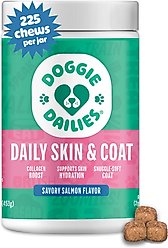 Doggie Dailies Salmon Flavored Skin & Coat Dog Supplements, 225 count