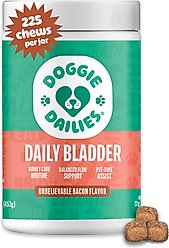 Doggie Dailies Bacon Flavored Cranberry Urinary Support Dog Supplement, 225 count
