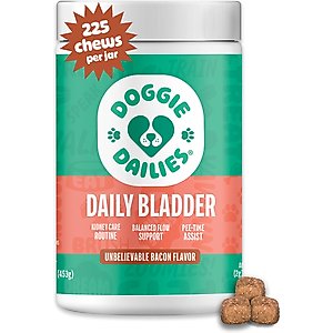Doggie Dailies Bacon Flavored Cranberry Urinary Support Dog Supplement, 225 count