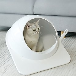 Happy & Polly Space Capsule Semi-Enclosed Cat Litter Box with Scoop