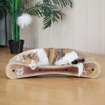 Show full view: Coziwow Cat Scratcher Lounge Bed with Catnip, Brown slide 8 of 13