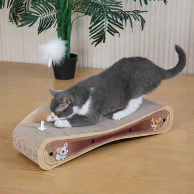 Show full view: Coziwow Cat Scratcher Lounge Bed with Catnip, Brown slide 7 of 13