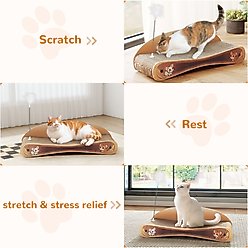 Coziwow Cat Scratcher Lounge Bed with Catnip, Brown slide 2 of 9