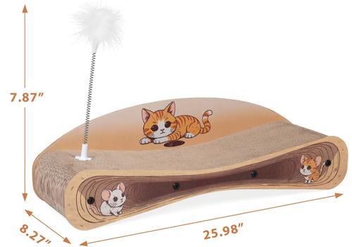 Show full view: Coziwow Cat Scratcher Lounge Bed with Catnip, Brown slide 6 of 13