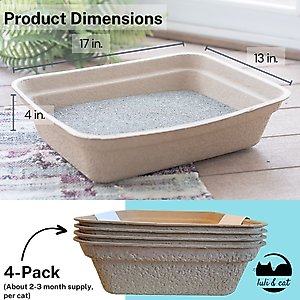 Luli & Cat Disposable Litter Boxes, Brown, Large, 8 count