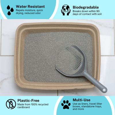 Show full view: Luli & Cat Disposable Litter Boxes, Brown, Large, 4 count slide 3 of 9