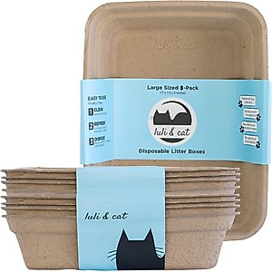 Luli & Cat Disposable Litter Boxes, Brown, Large, 8 count