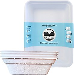 Luli & Cat Disposable Litter Boxes, White, Jumbo, 4 count