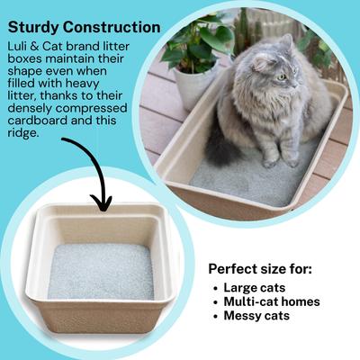 Show full view: Luli & Cat Disposable Litter Boxes, Brown, Jumbo, 4 count slide 3 of 9