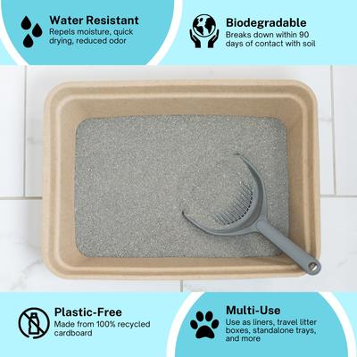Show full view: Luli & Cat Disposable Litter Boxes, Brown, Jumbo, 4 count slide 2 of 9