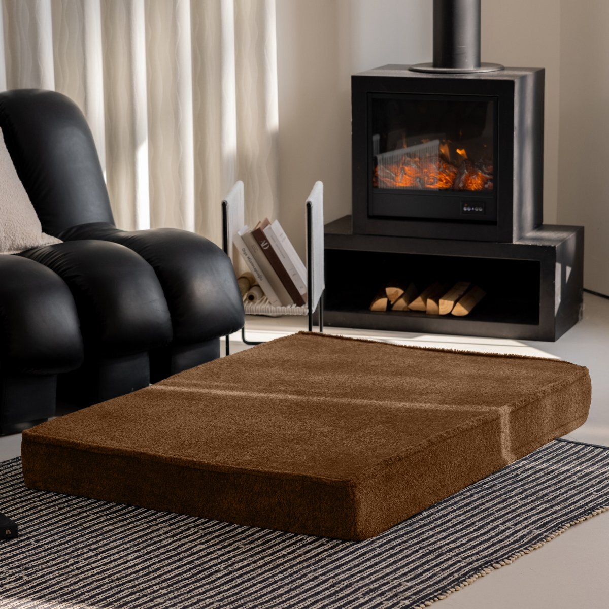 Allisandro Orthopedic Memory Foam Dog Bed, Brown, Medium
