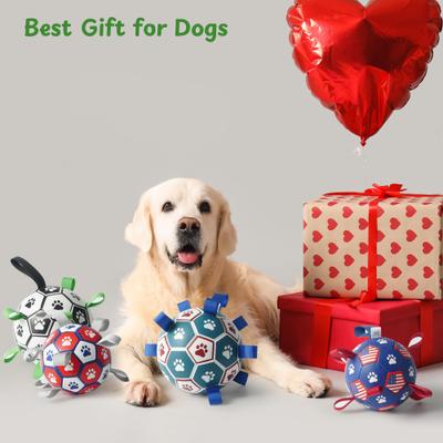 Show full view: Nocciola Soccer Ball with Straps Dog Toy, Glow in the Dark, Medium slide 6 of 7