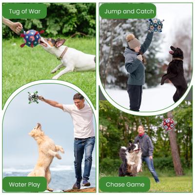 Show full view: Nocciola Soccer Ball with Straps Dog Toy, Glow in the Dark, Medium slide 4 of 7