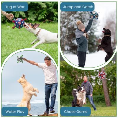 Show full view: Nocciola Soccer Ball with Straps Dog Toy, Green/White, Large slide 5 of 8