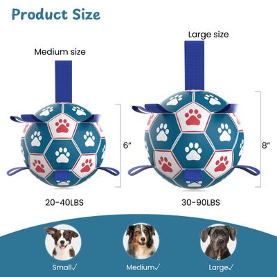 Show full view: Nocciola Soccer Ball with Straps Dog Toy, Green/White, Large slide 3 of 8