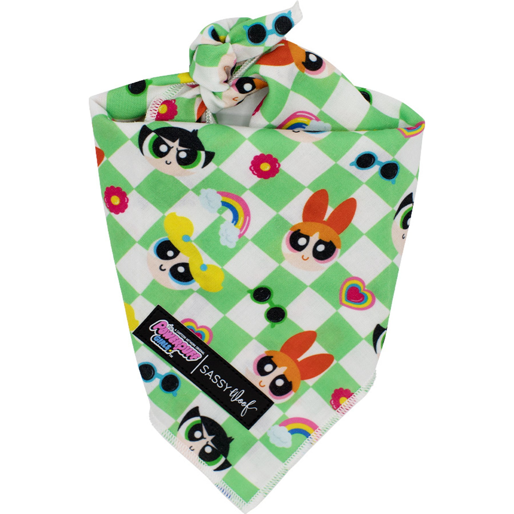 Sassy Woof The Powerpuff Girls Dog Bandana, Green, Small