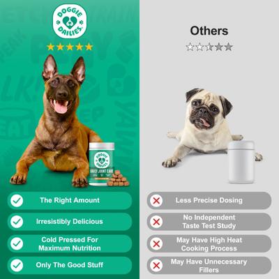 Show full view: Doggie Dailies Advanced Peanut Butter flavored Soft Chews Hip & Joint Supplement for Dogs, 225 count slide 10 of 12