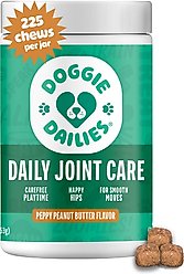 Doggie Dailies Advanced Peanut Butter flavored Soft Chews Hip & Joint Supplement for Dogs, 225 count