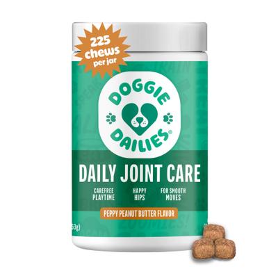 Show full view: Doggie Dailies Advanced Peanut Butter flavored Soft Chews Hip & Joint Supplement for Dogs, 225 count slide 1 of 12