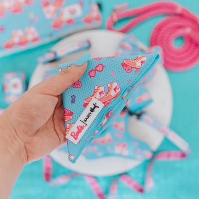 Show full view: Sassy Woof BARBIE On a Roll Dog Bandana, Blue, Small slide 5 of 7